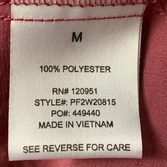 Pink Rose Blouse Dusty Rose Color Button Tie String Detail Long Sleeve Size M - Picture 10 of 14